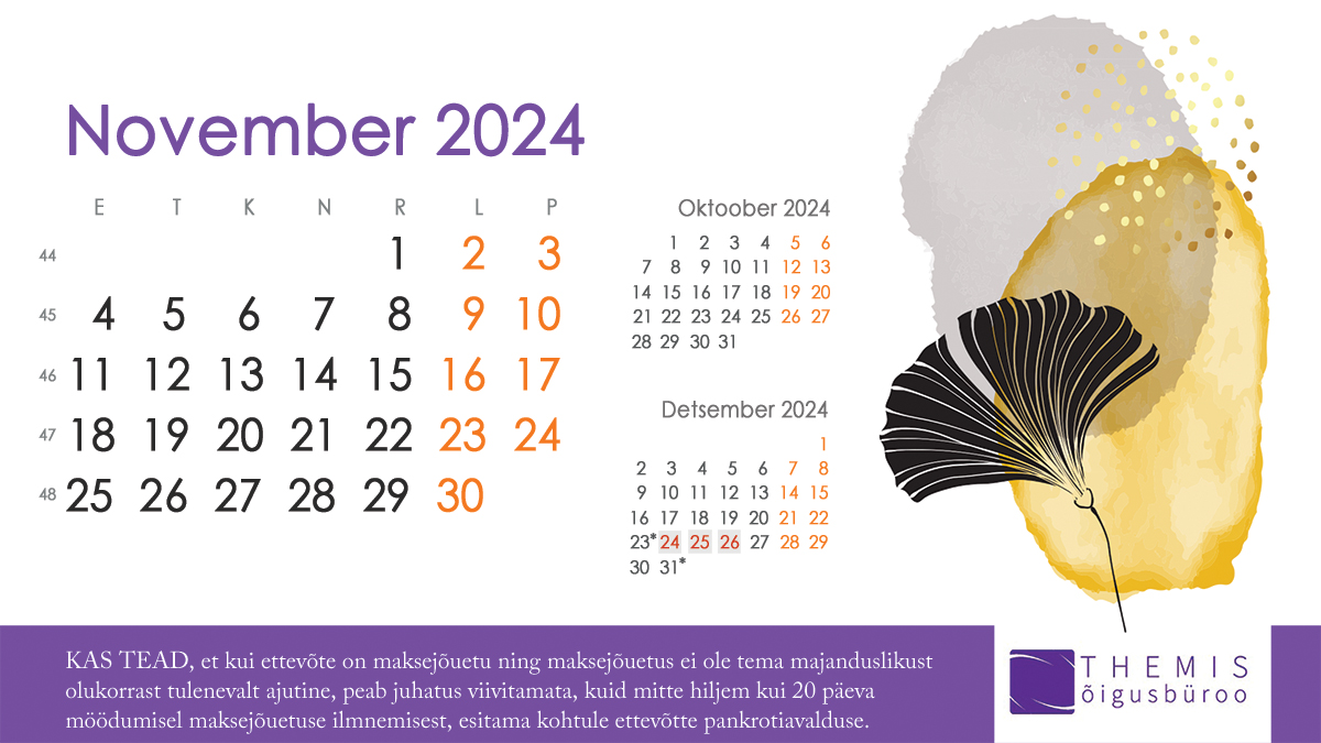 RMP lauakalender november 2024