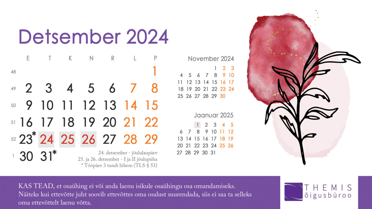 RMP lauakalender detsember 2024