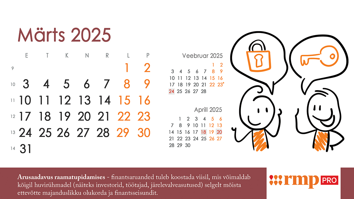 RMP lauakalender märts 2025