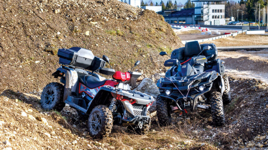 Mõlema ATV sadulasse mahub ka suur mees, kuid näiteks kahele on ruumi rohkem Stelsil (paremal). Manööverdusvõime poolest teeb aga puhta töö naksakam Linhai, püsides kindlamalt kursil ka kruusateel. Foto: Pille Russi